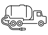 Septic tank pumping service truck